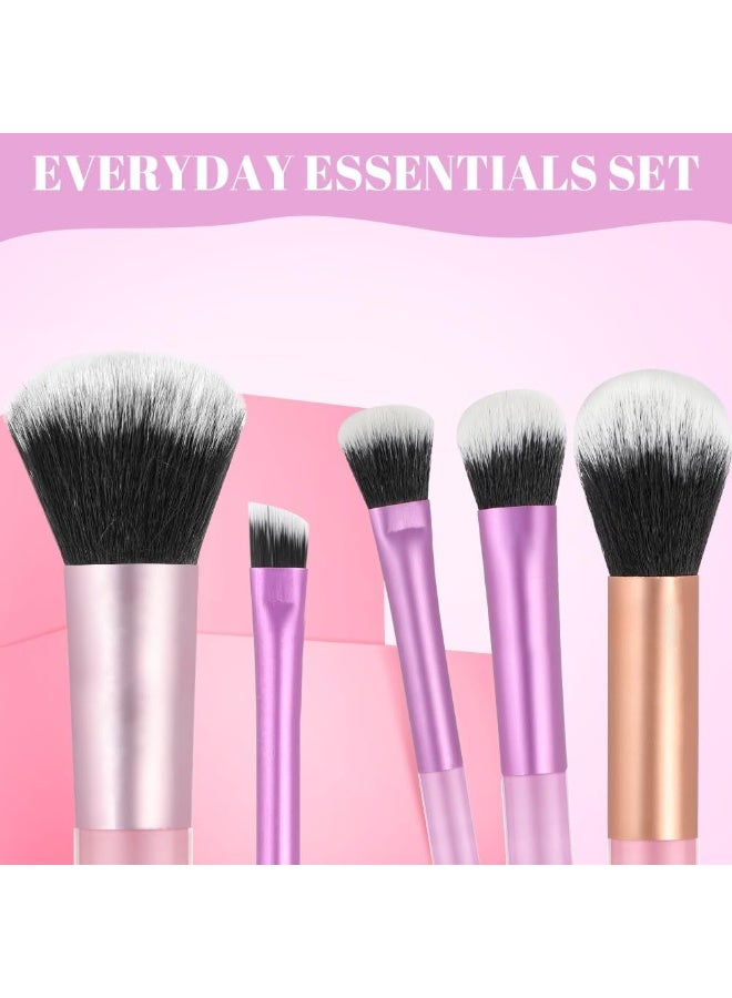 OFFCUP 10pcs Travel Fantasy Mini Brush Kit, Makeup Brushes with Cosmetic Bag for Eyeshadow, Highlight, Contour, Powder and Concealer, Soft Synthetic Bristles, Cruelty-Free, Travel Brushes - Image 4